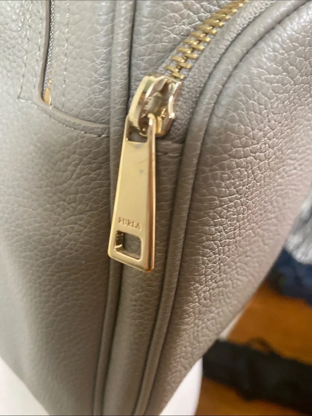 Furla Frida Italian Lux Soft gray Pebbled Leather Backpack